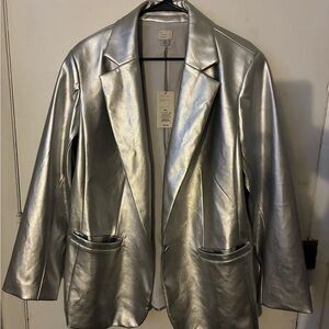 A New Day Metallic Silver Blazer